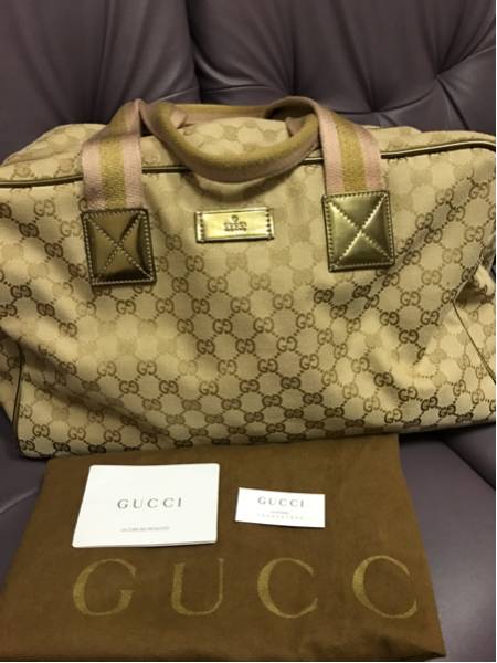 GUCCIボストンバッグ☆GG柄ゴールド GUCCIボストンバッグ☆GG柄