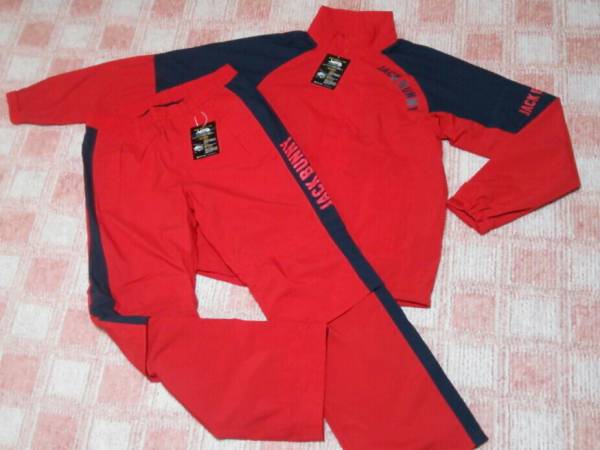 【新品未使用】ジャックバニー/パーリーゲイツ/マスターバニー/レインウエア/赤×紺/サイズ5/(Ｌ)
