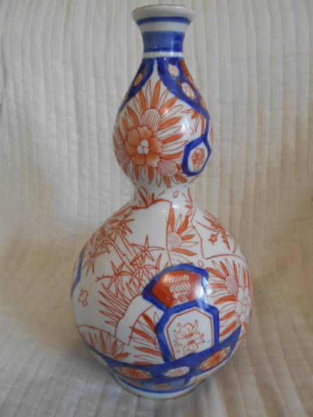 瓢箪型　色絵の花瓶または大徳利?　蔵だし　箱無し美品