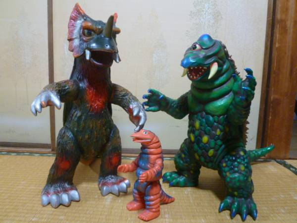 マルサン ブルマァク ○○ 超特大 ザゴラ 緑○○ 怪獣 ソフビ 当時もの