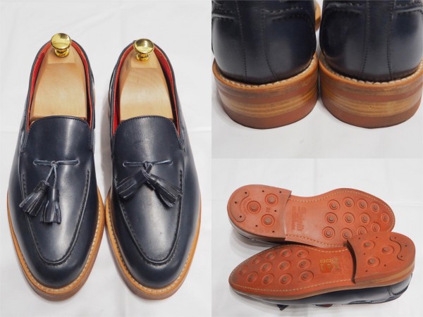 Tricker's(トリッカーズ)M7165 タッセルローファー レザーシューズ 7.5 メンズ 靴 美品 ダイナイトソール Tassel Loafer ネイビー