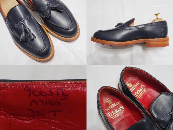 Tricker's(トリッカーズ)M7165 タッセルローファー レザーシューズ 7.5 メンズ 靴 美品 ダイナイトソール Tassel Loafer ネイビー