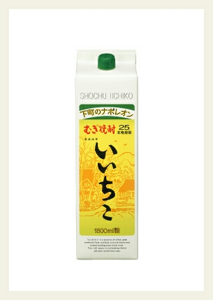 ☆麦焼酎 いいちこ25度 1800ml 紙パック 1ケース(6本) 未開封