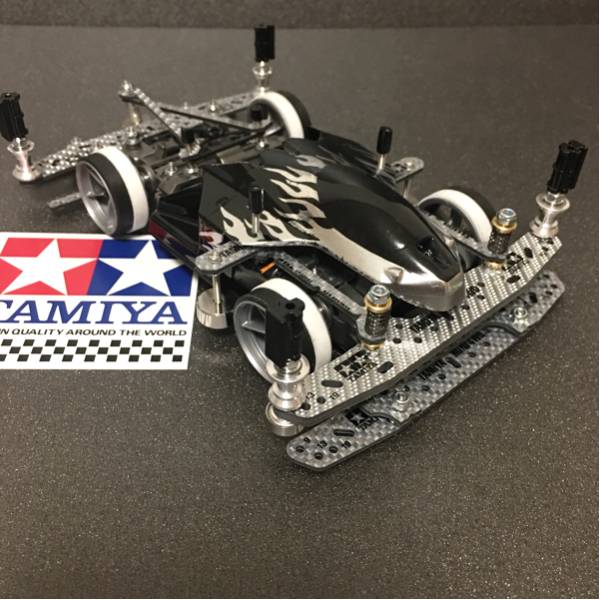 ミニ四駆 完成品 MSフレキ フルカーボン ペラタイヤ ヒクオ 公式 優勝