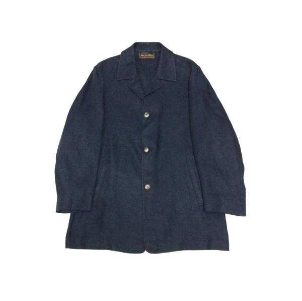イタリア製【ロロピアーナ Loro Piana】麻100% リネンコート 美品 サマーコート 紺 ネイビー