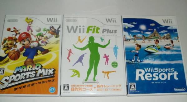 ◆◇【中古・Wiiソフトセット】Wiiスポーツ、Wiiパーティ、WiiFitPlus、マリオスポーツMIX、モンハン◇◆