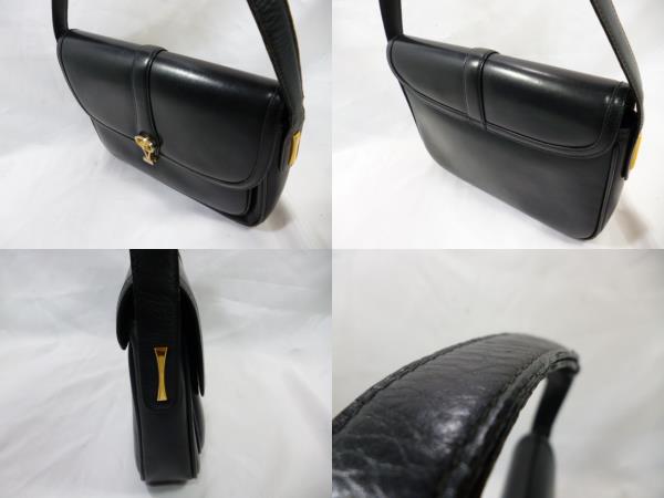 美品★レア・ヴィンテージ・オールドグッチ★ＧＵＣＣＩ★ショルダーバッグ★ゴールド金具★オールレザー★黒