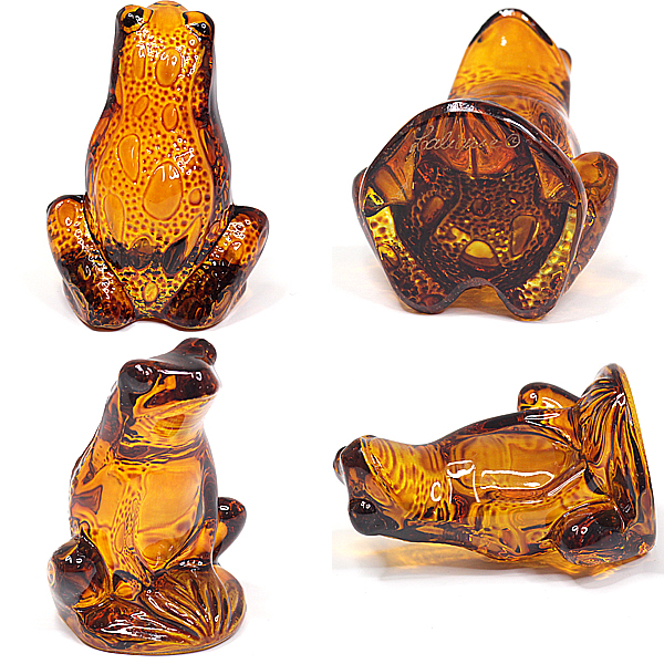 ラリック クリスタル カエルの置物【中古】S 新品同様品