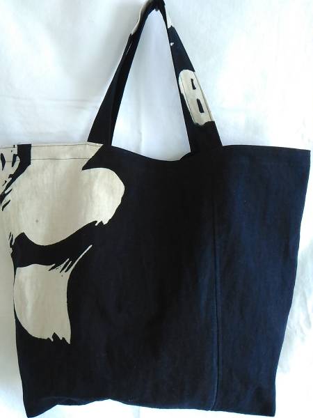chibisix□□ハンドメイド 古布 リメイク 幟 旗 筒描 藍 木綿 トート