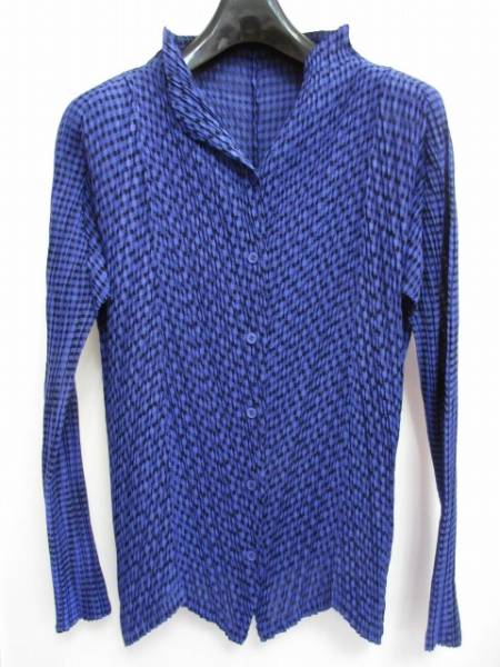 イッセイミヤケ ISSEY MIYAKE シャツ ジャケット プリーツ 加工 総柄 