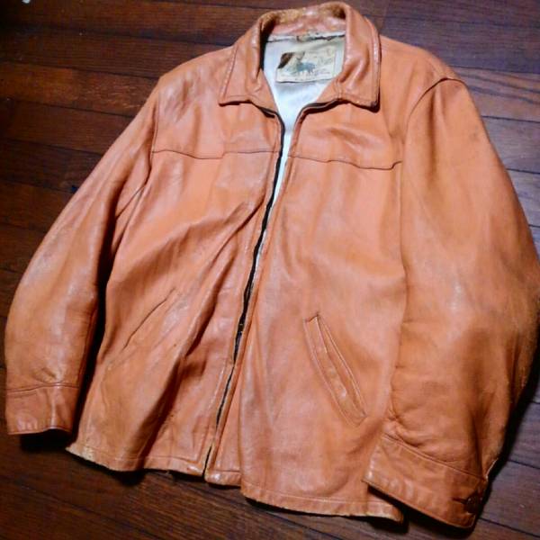 ビンテージ ディアスキン レザージャケット 40s 50s 鹿革 革ジャン スポーツジャケット