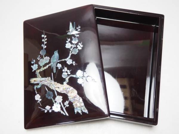 螺鈿細工 蓋物 香合 置物 骨董品 コレクション 美品 漆芸 美術品・アンティーク・コレクション 螺鈿細工 蓋物 香合 置物 骨董品