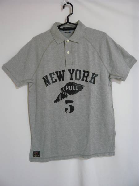 定価15，120円 →5，000円★新品★ポロラルフローレン★半袖 ポロシャツ★ニューヨーク ポロ NEW YORK POLO★灰色 グレー★メンズ (M)