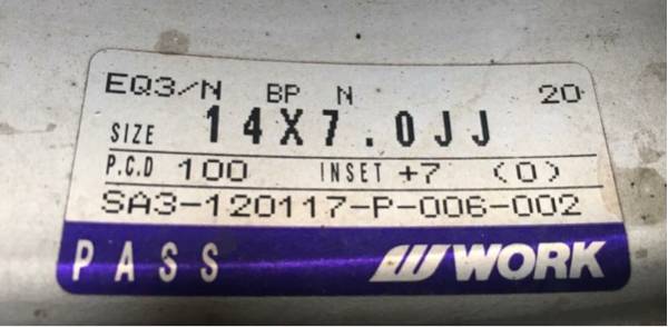 Yahoo!オークション ワーク エクイップ 03 4穴 - WORK EQUIP 03 14インチ4穴PCD100 7j＋10 4本セ