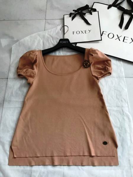 FOXEY/フォクシーNY シューフルール パフ袖ニットカットソー 38