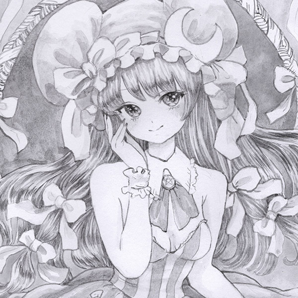 ☆sold☆東方projectパチュリー手描きイラスト （☆sold☆東方project 