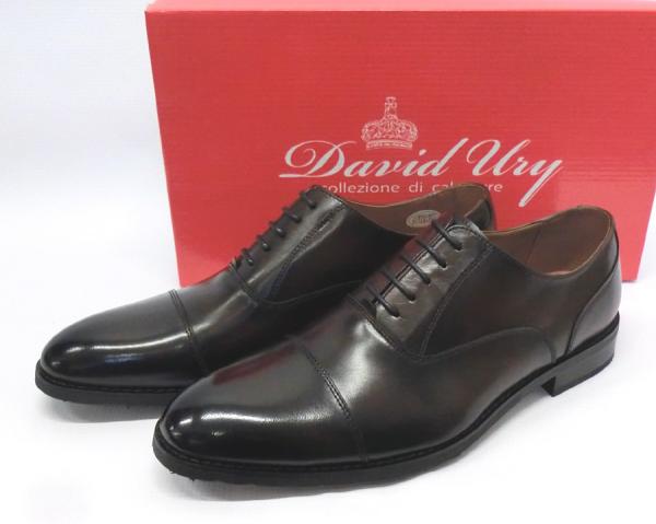 《未使用品》デビットユーリ 日本製 レザー ビジネスシューズ ダークブラウン 26.0cm David Ury【大久保店】