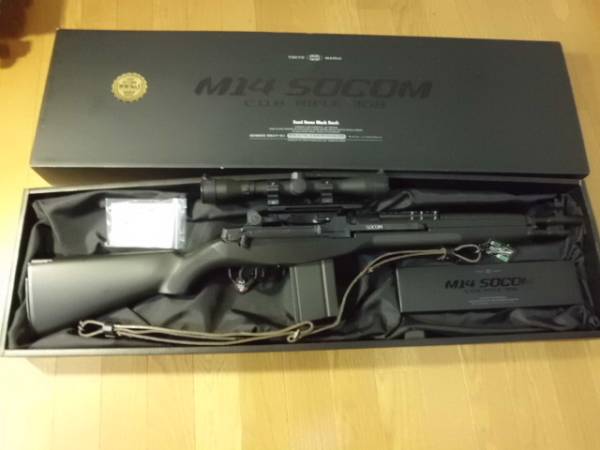 美品 マルイ M14 SOCOM スコープ&マウント&レザースリング付き 初速91