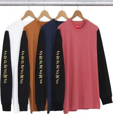 16AW Supreme 2-Tone Sleeve Logo L/S Top Sサイズ スリーブロゴ 長袖 Tシャツ カットソー garcons nas crash kiss gonz north 断捨離