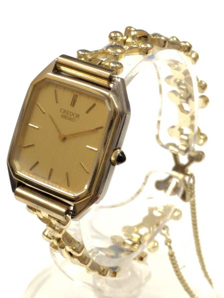 稼働品 CREDOR 2340－5000 コンビ 金文字盤 レディー クオーツ