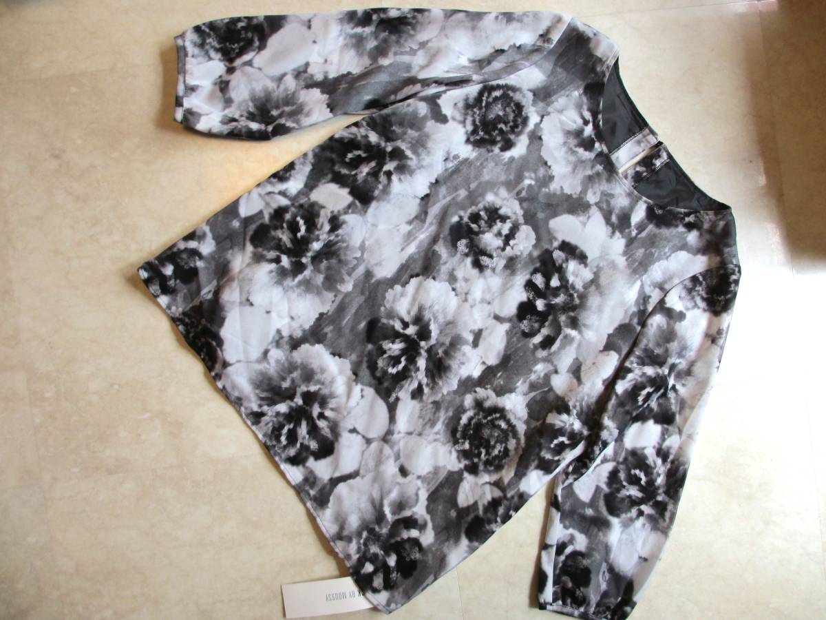 ★未使用 ブラックバイマウジー BLACK by moussy 素敵なブラウス♪ カットソー プールオーバー 花柄 ボッシュ