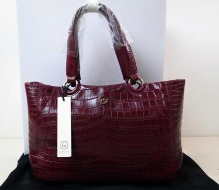 ▲未使用 GRES グレ ハイシャイン クロコダイル 2WAYバッグ▲NDF－029348▲ボルドー系▲タグ付き▲質屋リサイクルマート宇部店