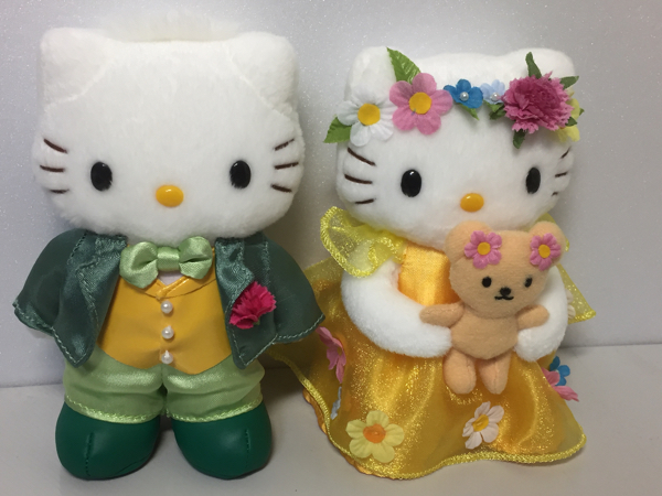 ハローキティ&ダニエル ウェディングドール フラワードレス ぬいぐるみ 