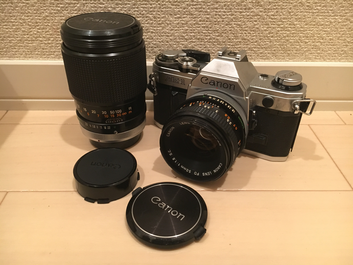 キャノン★CANON AE-1 レンズ FD 135mm f2.5 sc/FD 50mm f1.8 sc★Wレンズ カメラ
