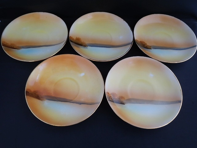 オールドノリタケ★ツリーインザメドウ　カップ＆ソーサー 5セット