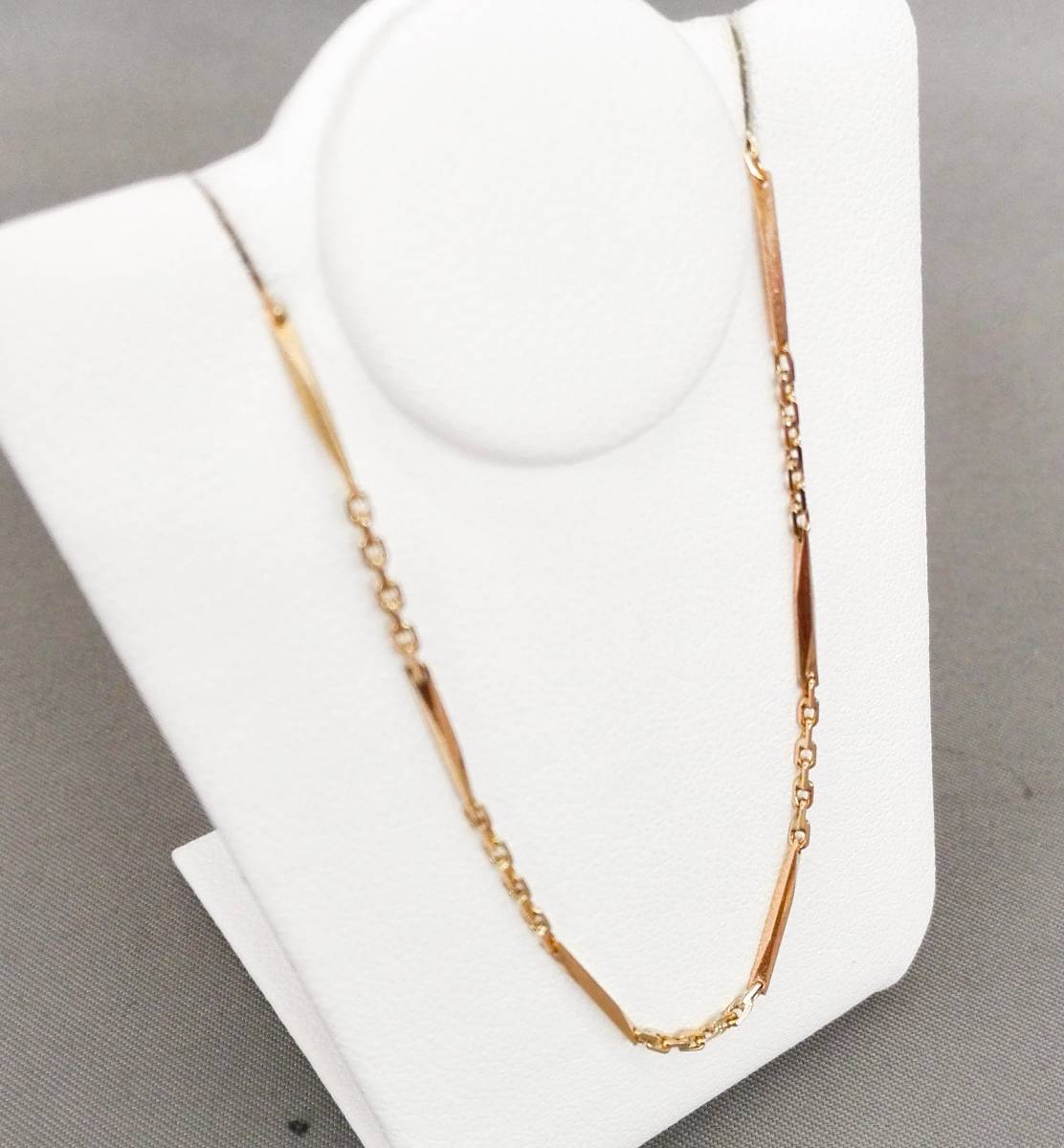K18 切子チェーンネックレス 38.5㎝ 3.6g 18金 ゴールド