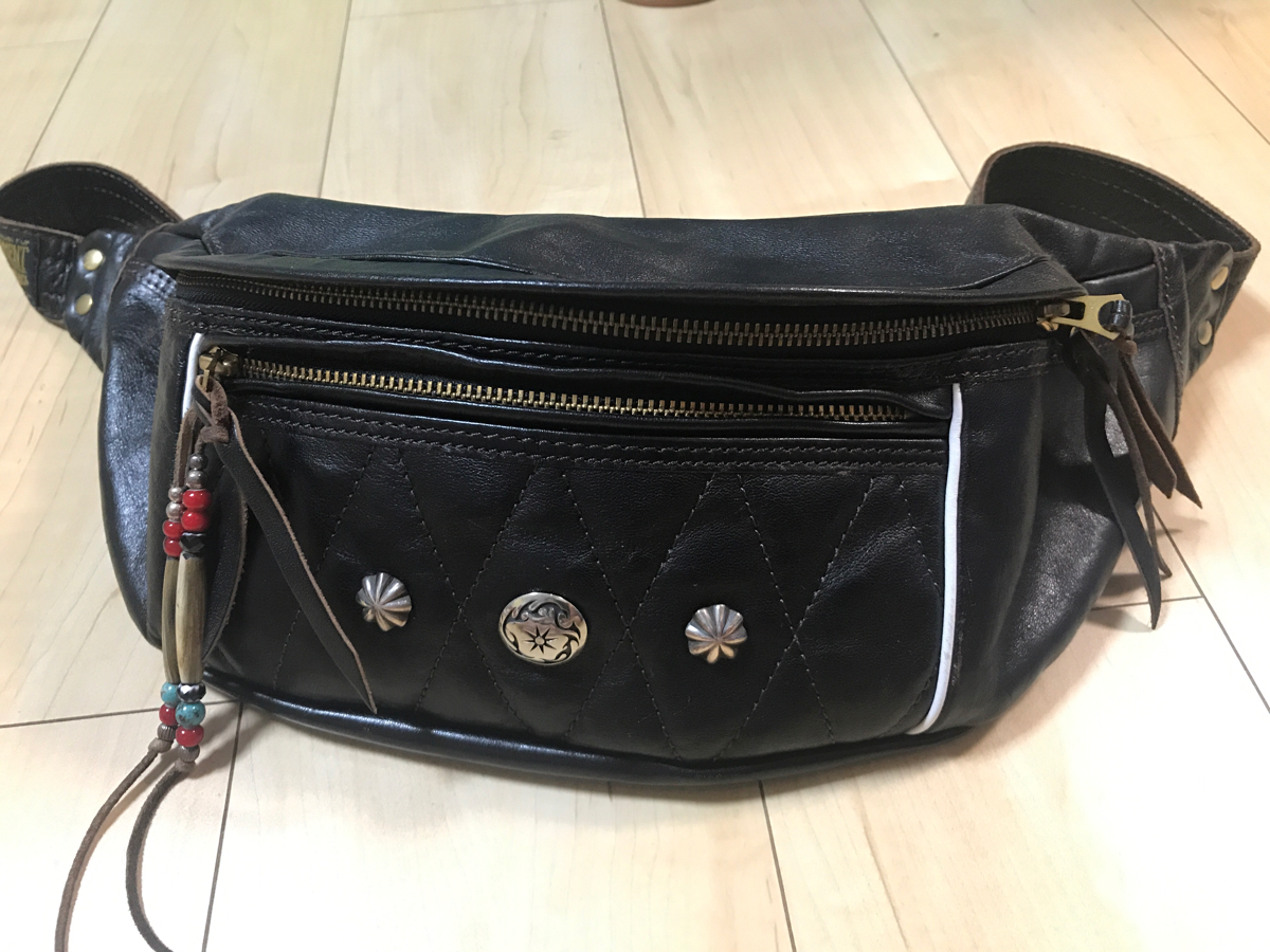 ウエストライド ボディバッグ バナナ バッグ しるばー925 カスタム ホースハイド 馬革 ネイティブ バイカー バッグ 天然ターコイズ 完売品