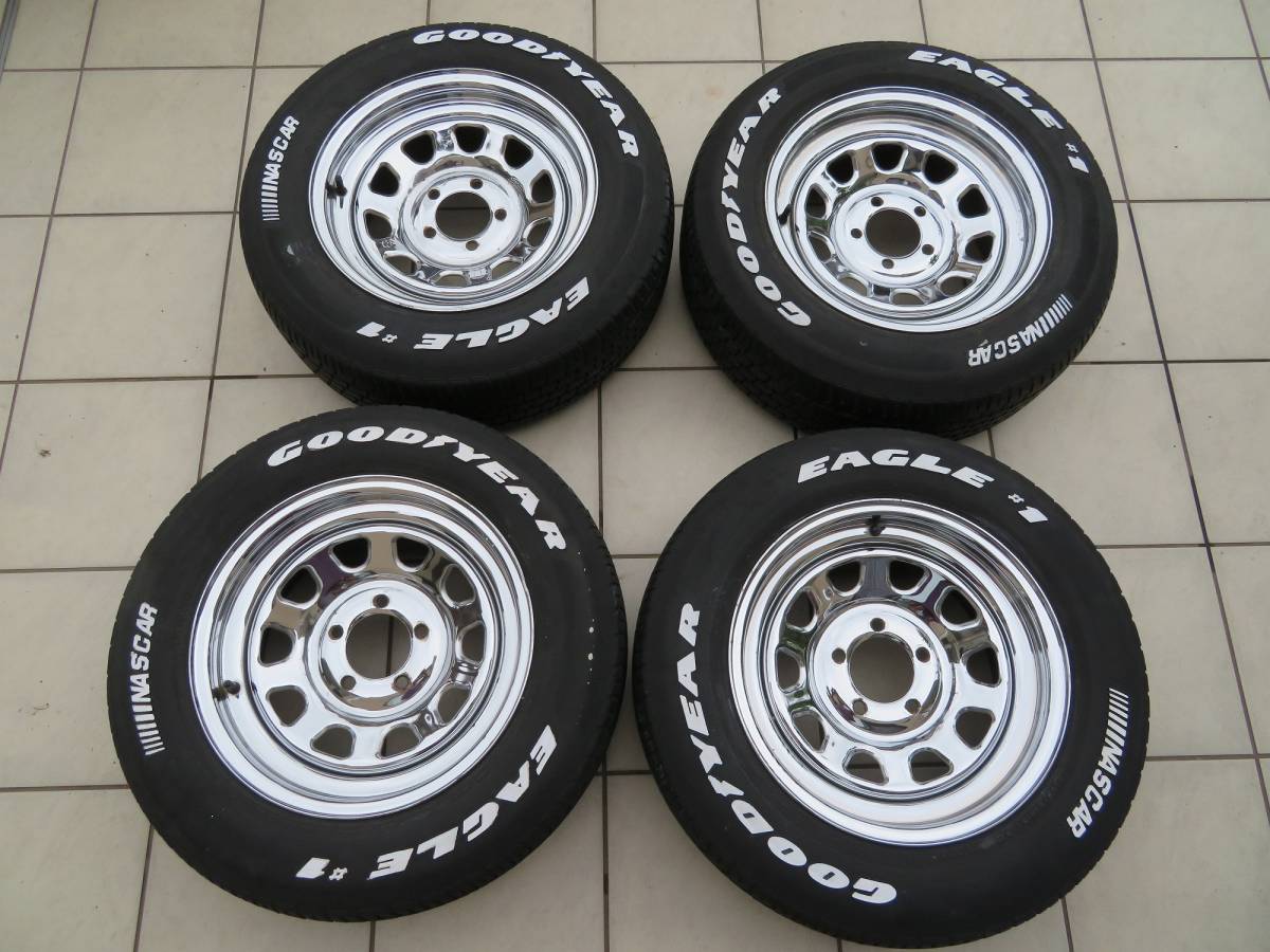 デイトナホイール メッキ Goodyear Eagle 1 Nascar ホワイトレター Y30 ジャンク ラジアルタイヤ 売買されたオークション情報 Yahooの商品情報をアーカイブ公開 オークファン Aucfan Com