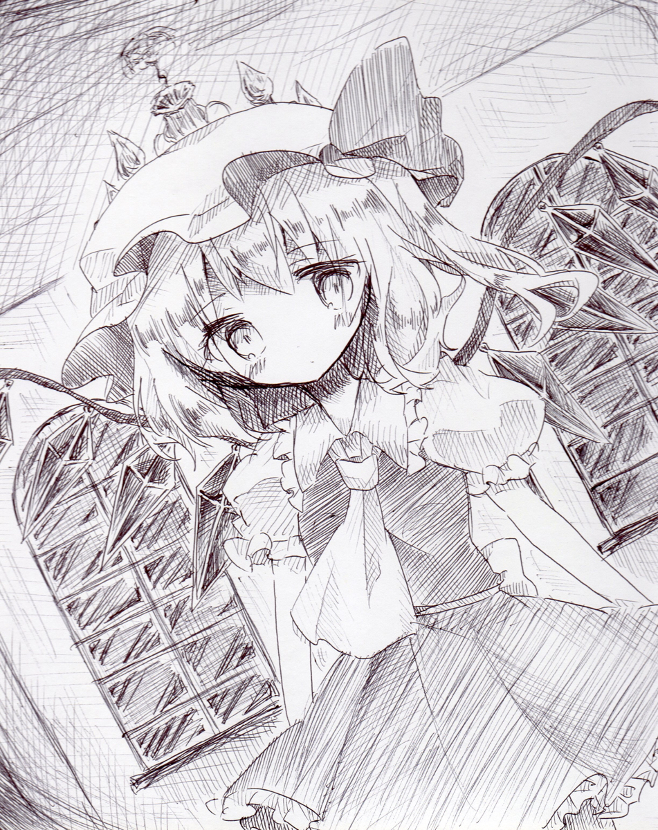 同人 手描きイラスト ボールペン画 東方project フランドール