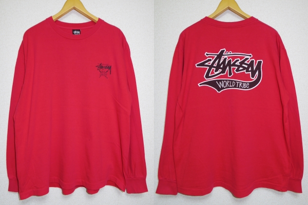 Vintage ビンテージ 80s～90s■STUSSY ステューシー 黒タグ USA製■WORLD TRIBE ロング Tシャツ ロンT■XL レッド 赤■長袖 OLD オールド 初期 Mens Stussy Star T-Shirt Size Medium 80s Single Stitch | eBay