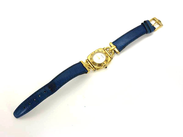 グッチ 1円 ジャンク品 グッチ 6300L レザーベルト レディース腕時計