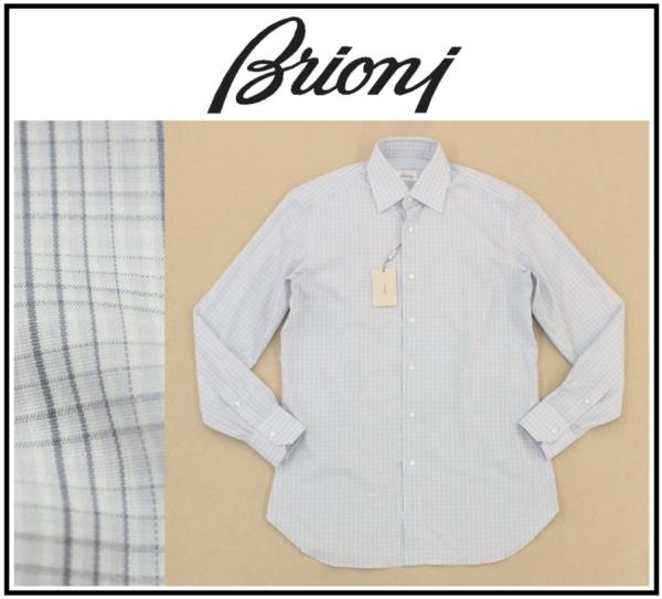  9万 41=L Brioni ブリオーニ 薄灰チェックコットンシャツ(男性用)｜売買されたオークション情報、yahooの商品情報をアーカイブ公開 - オークファン 男性用