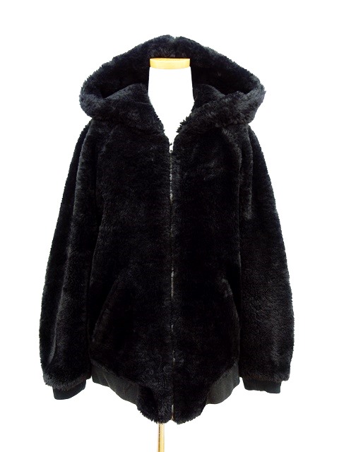 エモダ EMODA コート ジャケット ボア ジップアップ フード F 黒 ブラック レディース