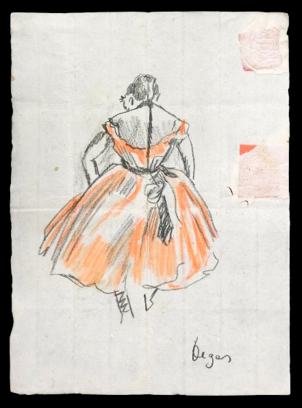 ★「模写」 エドガー・ドガ 希少作品 肉筆画 バレエダンサー 絵画 ドローイング(パステル) 26.5cm×19.2cm_2