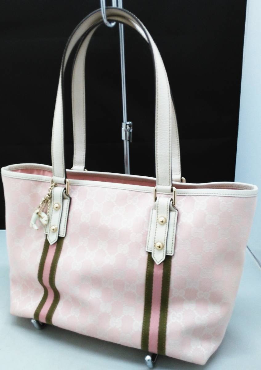 GUCCI グッチ GGキャンバス トートバッグ ピンク×アイボリー 137396 
