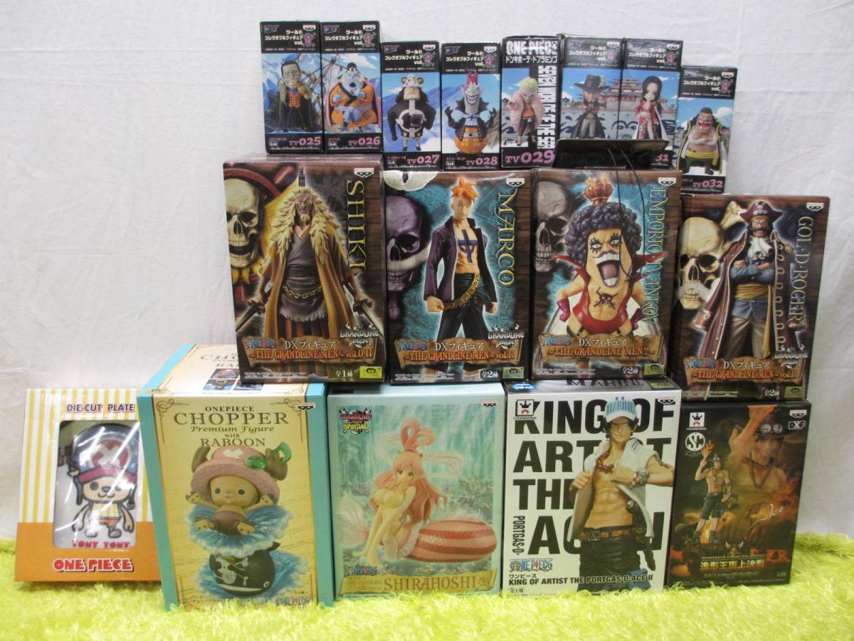 【ワンピース】まとめ売り フィギュア/皿 ワールドコレクタブルvol.4/グランドラインマン/エース/チョッパー