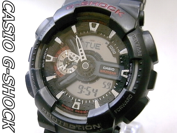 7XA349M□ G-SHOCK ブラック×レッド アナデジ腕時計 GA-110