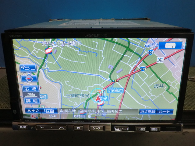 アルパインＨＤＤナビ、ＶＩＥ－Ｘ０８Ｓ、美品、保証付