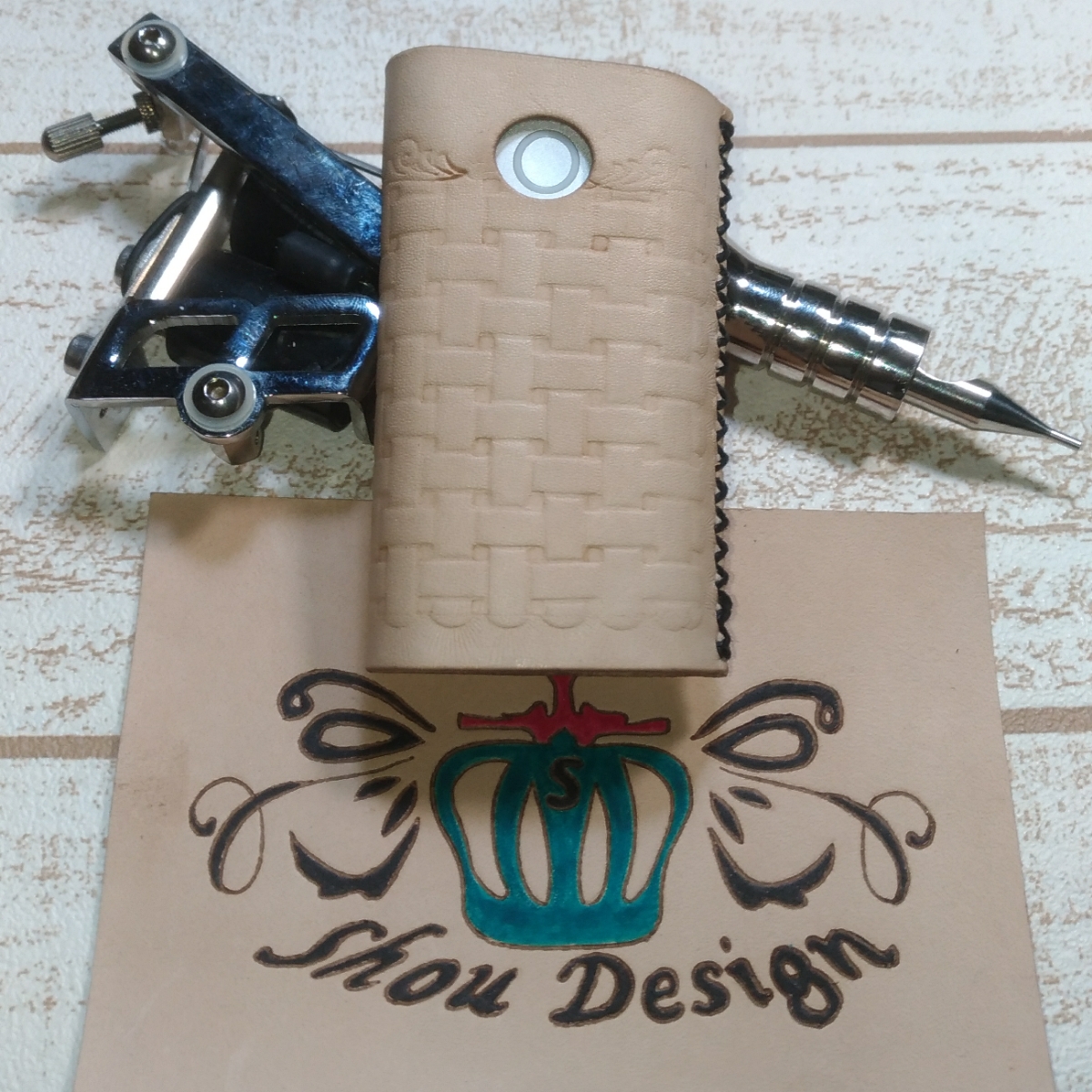 ♪♪ハンドメイド！グロー glo レザー ケース♪ ヌメ革 バスケット刻印♪♪