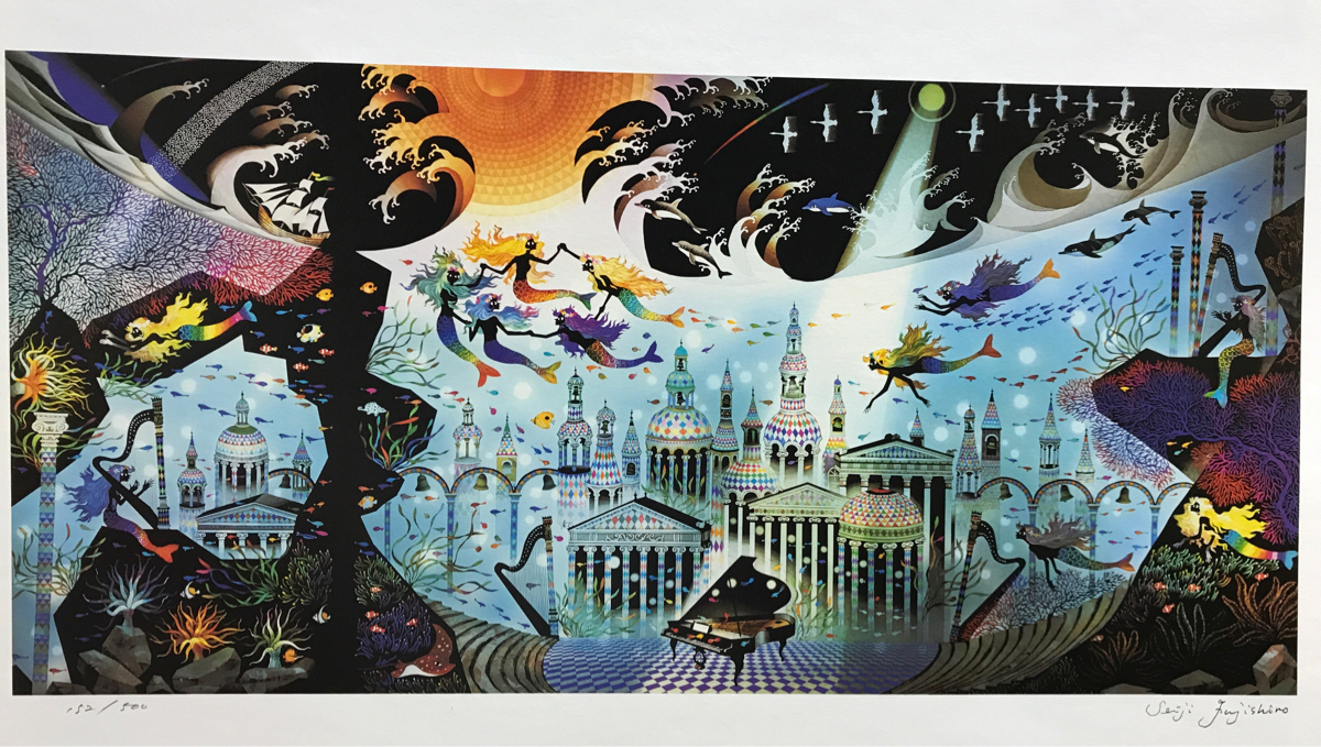 藤城清治 Yahoo!オークション - ダイヤモンドスクリーニング 真作 版画
