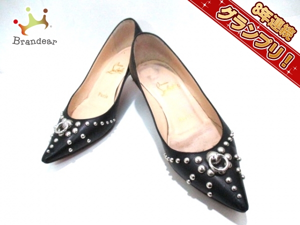 クリスチャンルブタン パンプス 35 レディース 黒×シルバー