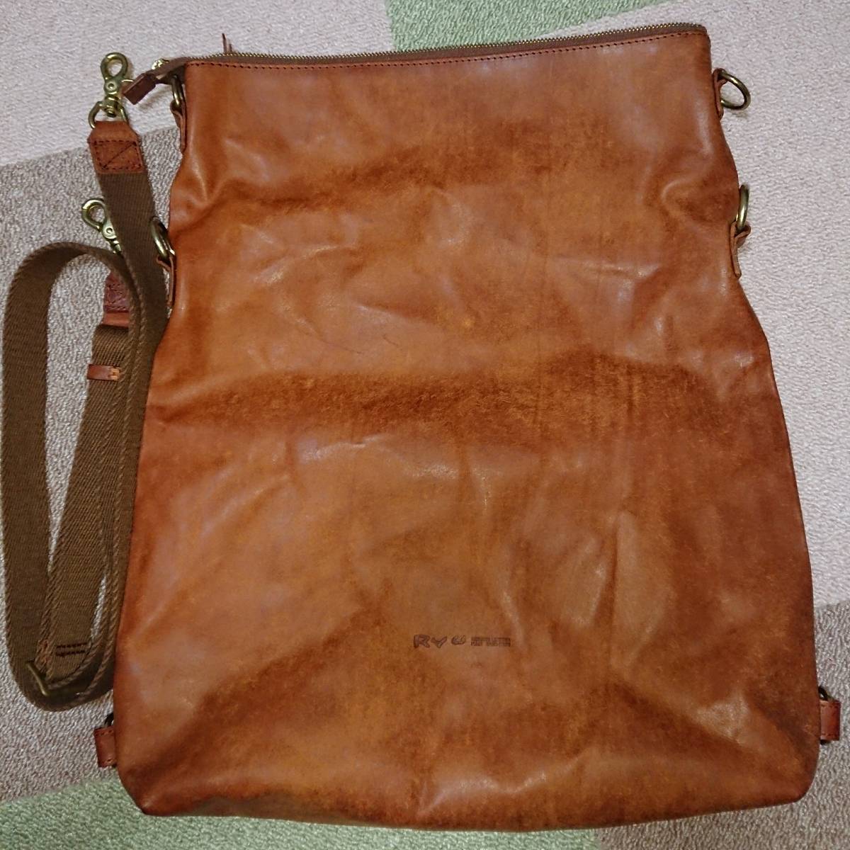 美品 Ryu リュウ 本革 レザー リュック ショルダー 3way バッグ 