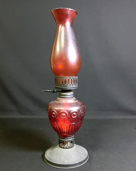 アンティーク　◆オイルランプ◆　ガラス　昭和レトロ　ヨーロッパ　モダン