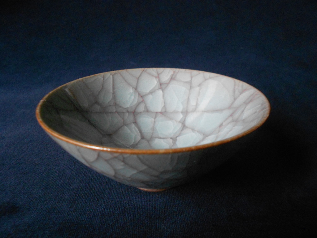 酒盃！ 利宋 作 ☆灰青磁平盃☆ 木箱 新品 京焼 サカズキ ぐい呑