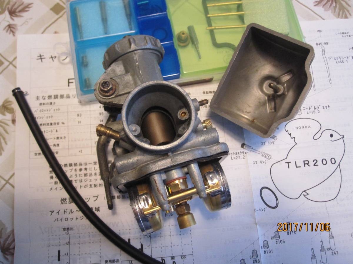 ホンダ/TLR200/純正キャブレター/フロート、フロートバルブ新品交換済