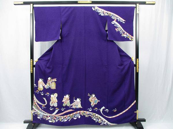 着物ふぁんた★訪問着　友禅　紋意匠　童子　雅楽の舞　逸品　美品 s920